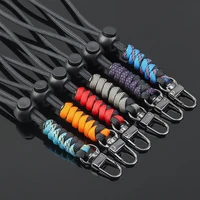 paracord keychain lanyard rotatable buckle high strength parachute cord outdoor self defense emergency survival backpack