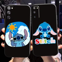 cute cartoon lilo stitch phone case for samsung galaxy s22 s21 s20 plus ultra fe 5g soft funda silicone cover liquid silicon