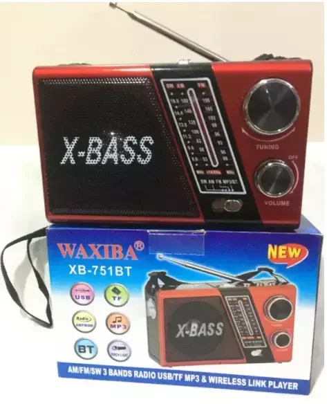 Фото Портативная музыкальная колонка Waxiba Xb-751bt с MP3-плеером, беспроводным подключением, светодиодным фонариком, AM/FM/SW 3-диапазонным радио, с поддержкой SD/TF/USB №3