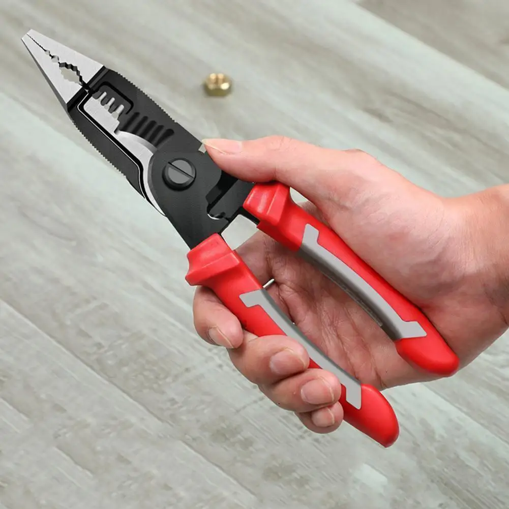 

6 in 1 Multifunction Electrician Pliers Long Nose Pliers Hand Pliers Stripper/Crimper Diagonal Pliers Pliers Tools Combinat A3D7