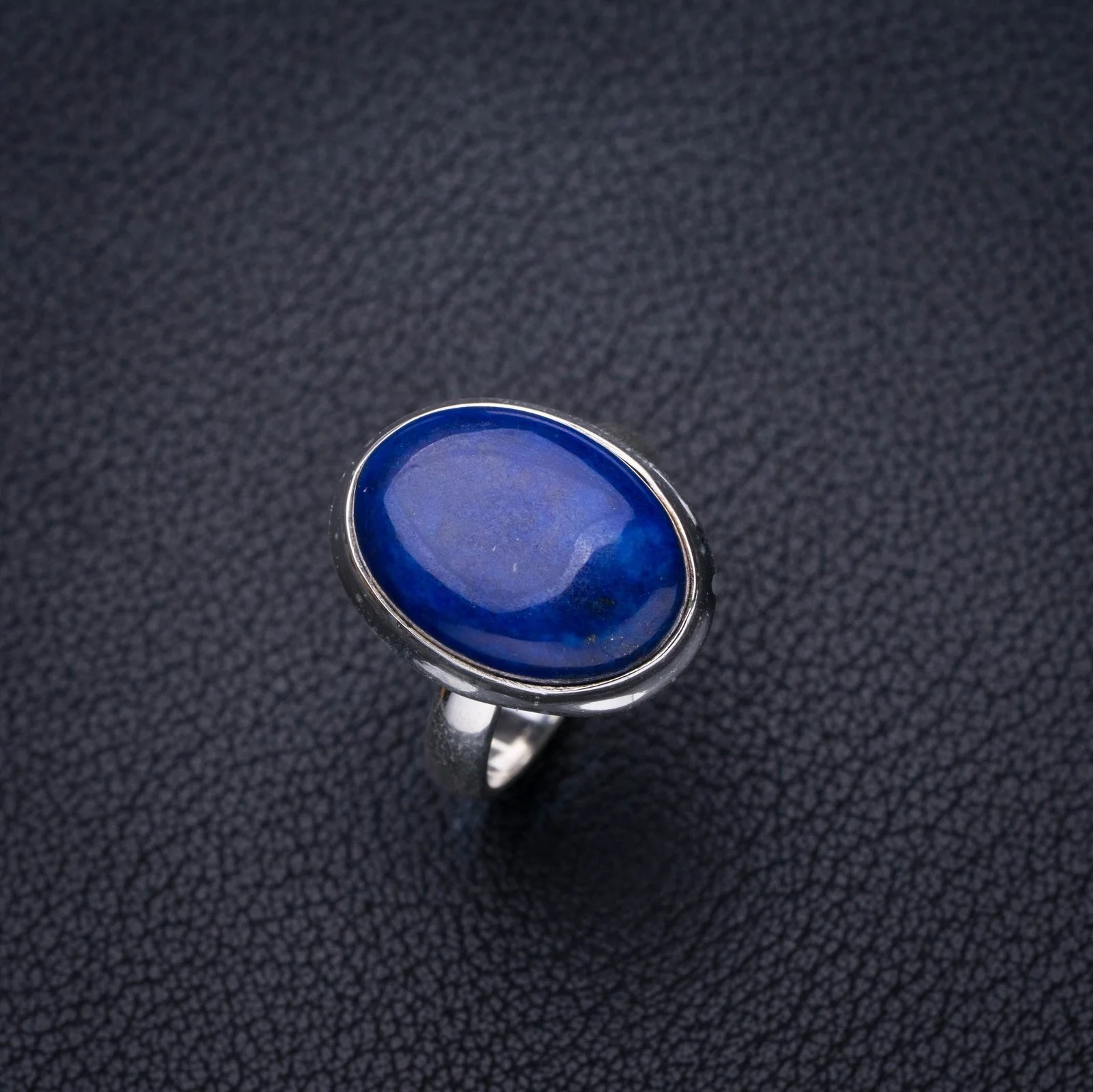 

StarGems натуральный Лазурит ручной работы фотосеребряное кольцо 7,75 E7589