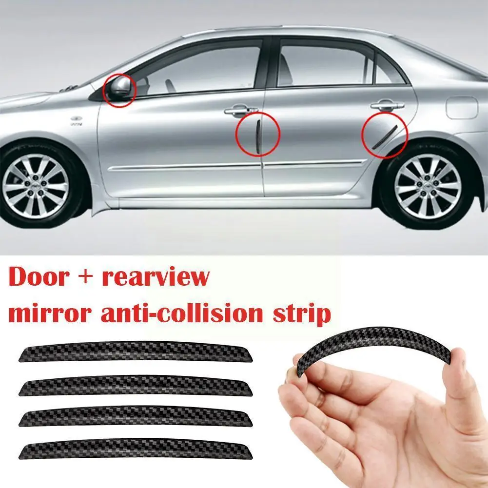 

Противоударная полоса для автомобильной двери, противоударный бампер из углеродного волокна, защита от царапин, зеркальный протектор B7u1