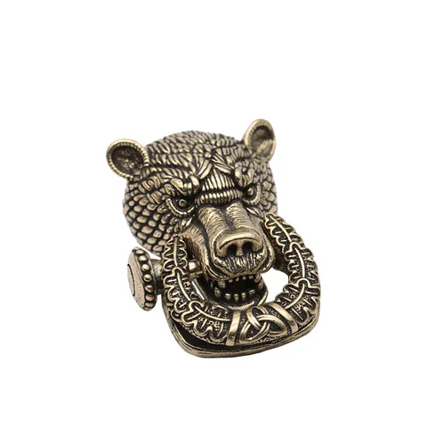 Латунная пряжка с головой медведя