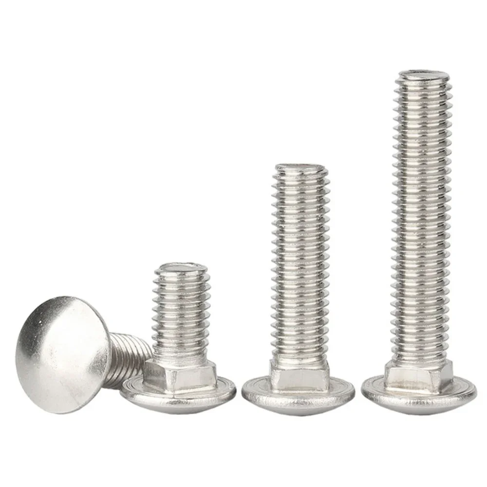 10 шт. M4 M5 M6 M8 M10 M12 -100 мм длинный болт каретки с круглой головкой и квадратной шеей