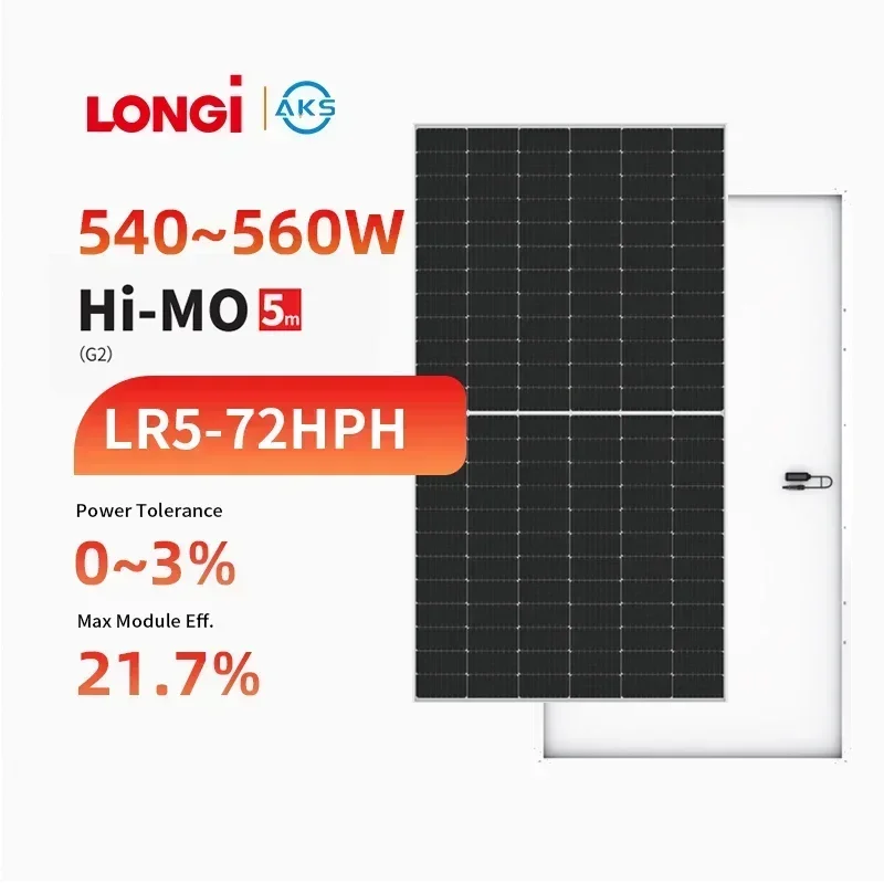 Фото Longi LR5-72HPH M10 182 мм 540 Вт 550 Вт 560 Вт Солнечная Панель монокристаллический кремниевый модуль двусторонний односторонний №1