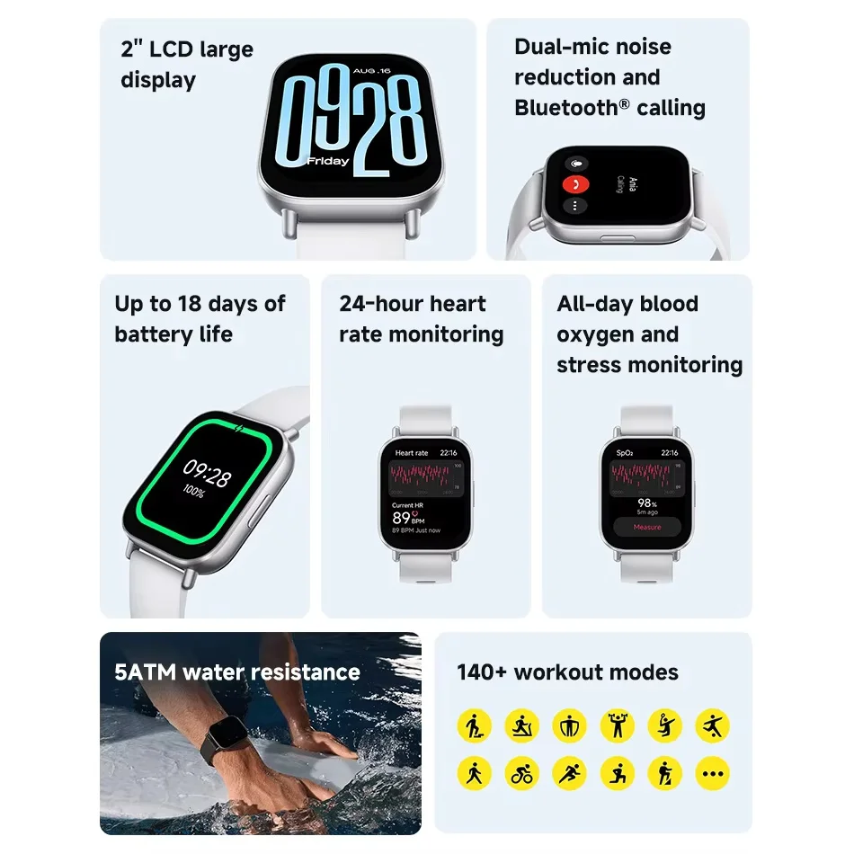Фото Новая глобальная версия Xiaomi Redmi Watch 5 Active Smartwatch 2 