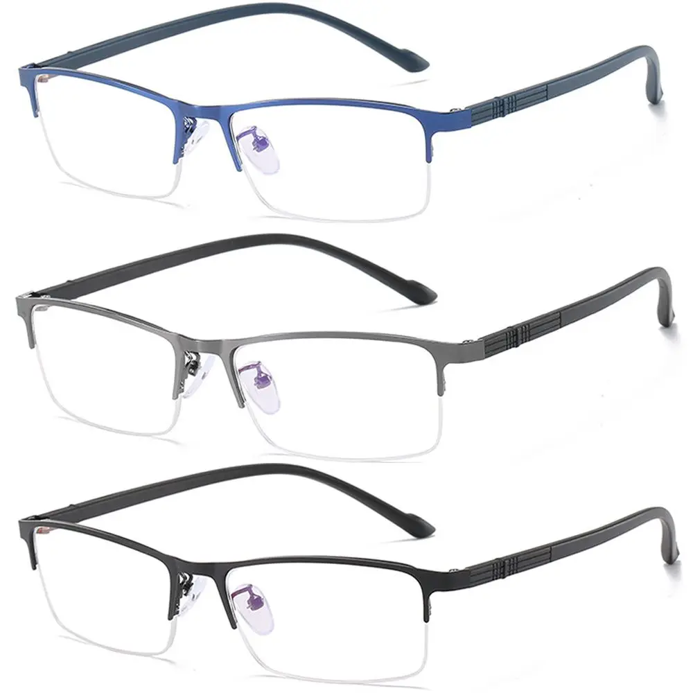 

Eye Protection Half Frame Vintage Computer Goggles Business Reading Glasses Ultra Light Frame Anti-Blue Light Glasses