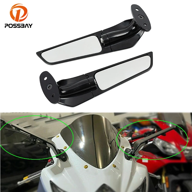 

Motorcycle Rear View Mirrors Modified Wind Wing Adjustable Rotating Rearview Side Mirrors for Suzuki GSXR1000 GSX1000R 2017-2021