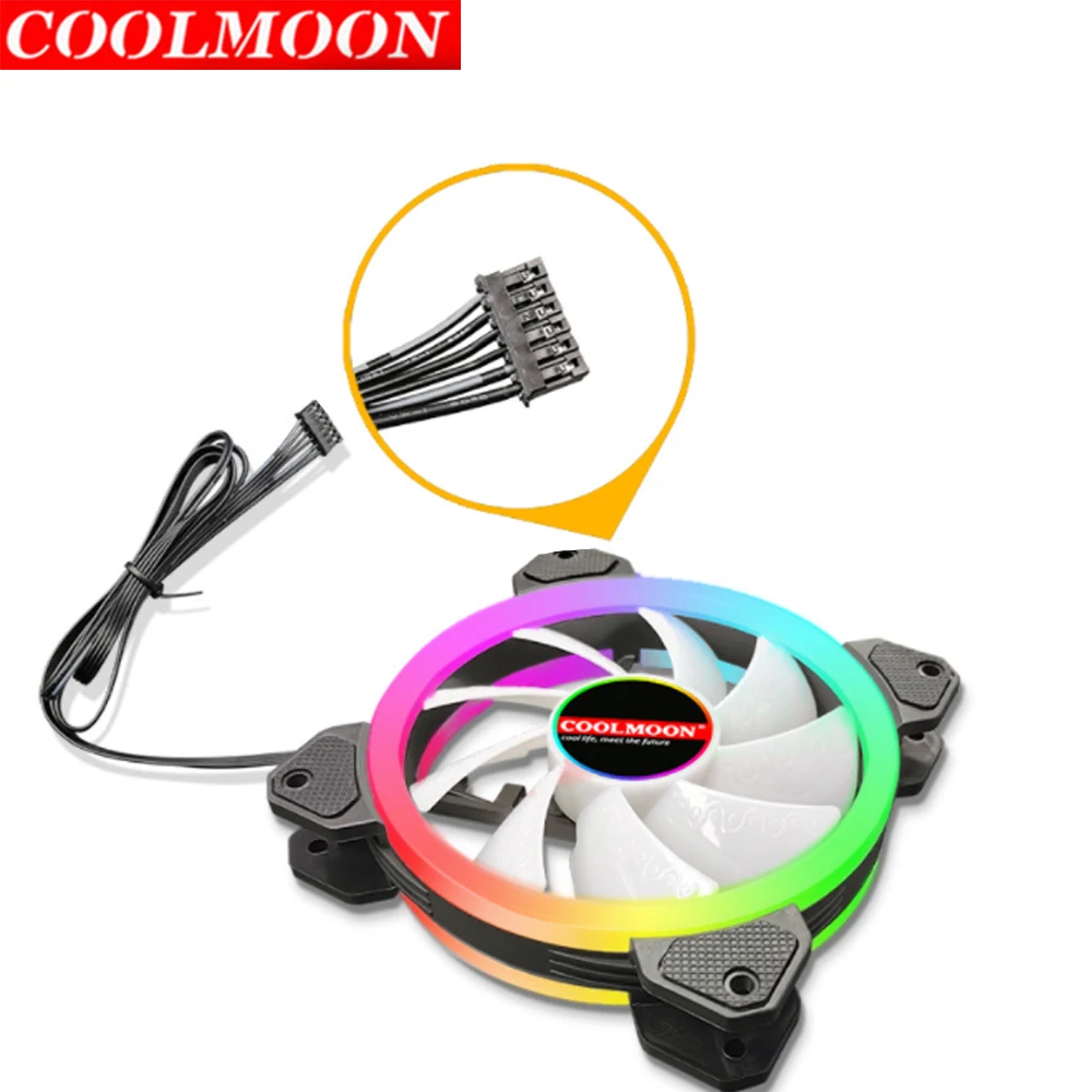 

COOLMOON 120mm PC Computer Case Fan Cooling Cooler Adjustable RGB Led 12V Mute Ventilador DC ARGB Fans Adjust Speed Aura Sync