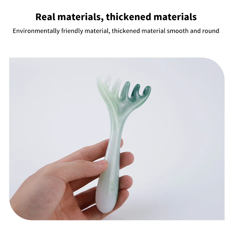 Полимерный рог Расческа с длинной ручкой и широкими зубьями Массажная