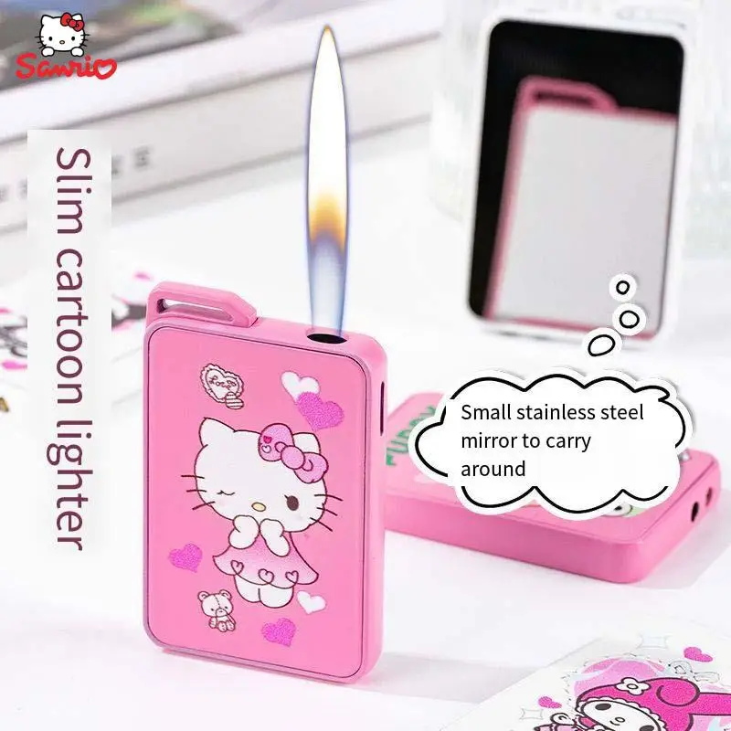 

Sanrio Flame Lighter Hello Kitty My Melody Kuromi Cinnamoroll Pochacco Mini Portable Open Flame Lighter Mirror Lighter Toy Gift