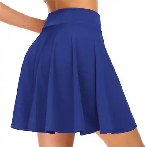 Mini Skirt Women High Waist Solid Color Extra Soft Friendly to Skin Lint Free Dress-up Polyester Summer Pleated Skirt for Women