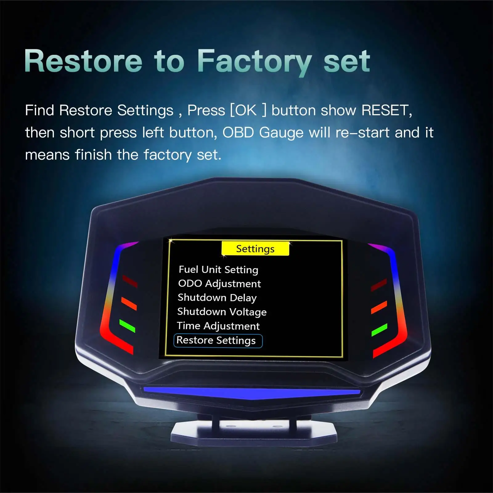 

Digital OBDII Speedometer Multifunction OBD2 GPS Gauge Clock Temp Speed Alarm MPH RPM Car Head up Display for Most Vehicles