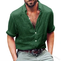 men shirt spring summer fashion solid color loose single breasted shirt men casual cardigan long sleeve turn down collar shirt