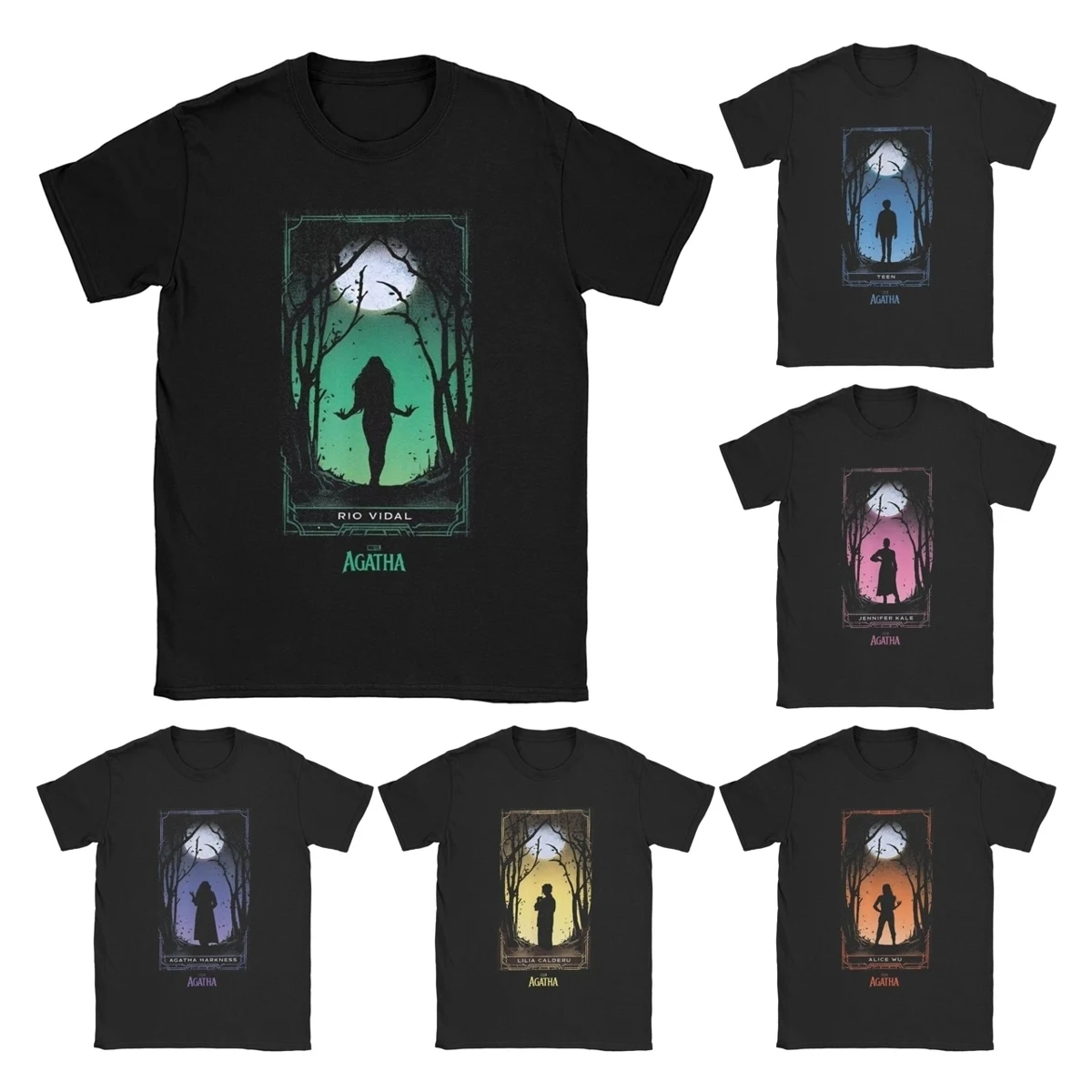 Men Agatha All Along Movie T Shirt Green Rio Vidal Tarot Card Cotton merchandise Leisure Short Sleeve O Neck Tee Gift T-Shirt
