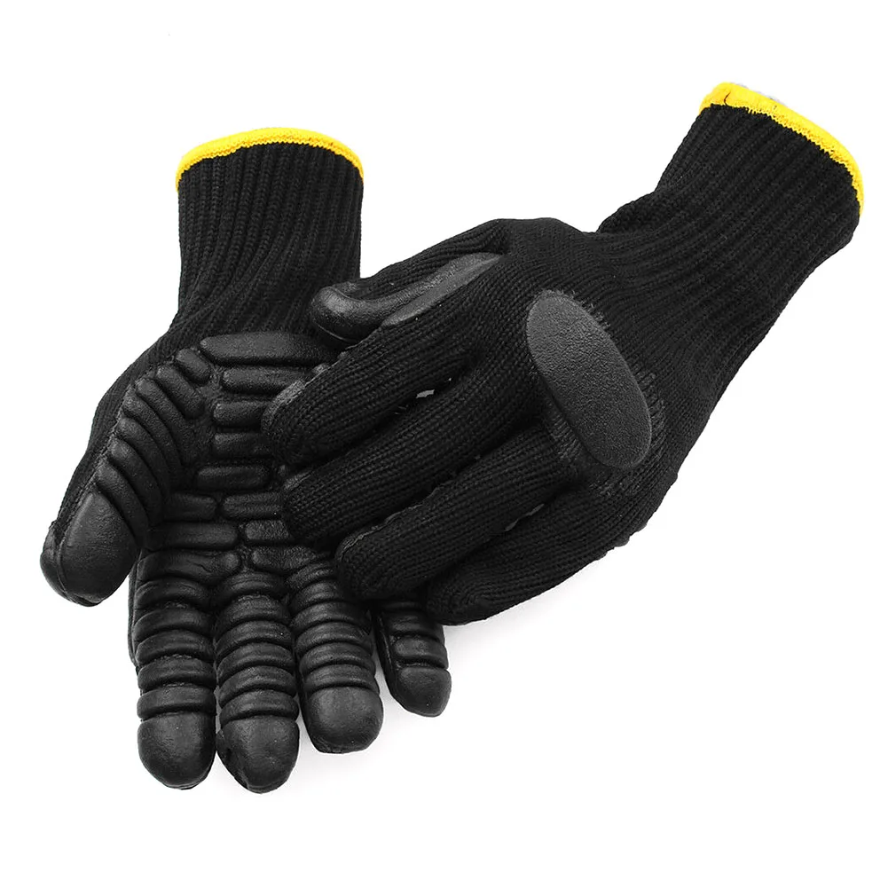 

1pair Protective Cut Resistant Outdoor Anti Vibration Miner Garden Drilling Mechanical Safety Gloves Oil Reducing Work