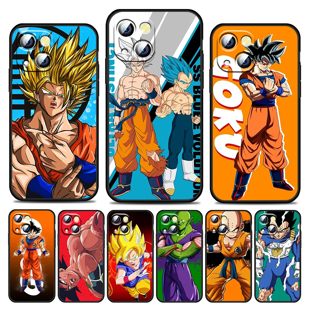 

Anime Dragon Ball Z For Apple iPhone 13 12 11 Pro Max Mini XS Max X XR 6 7 8 Plus 5S SE2020 Soft TPU Black Phone Case Cover Capa
