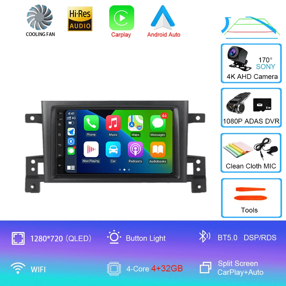 

7-дюймовый Android 15 для Suzuki Grand Vitara 3 2005-2012 2013 2015 2 Din автомобильный радиоприемник стерео мультимедийный видеоплеер Navigaion Carplay
