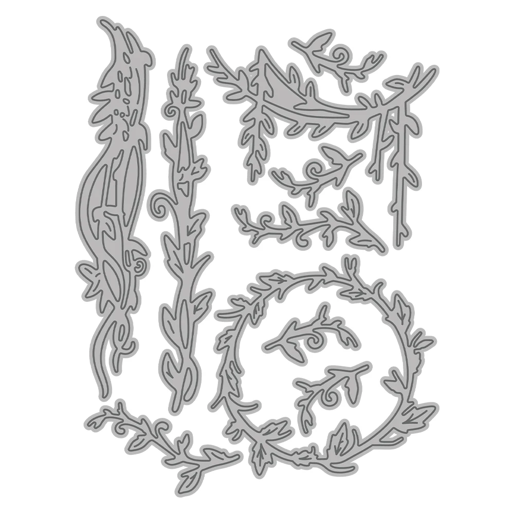 Вырубные штампы в виде листьев и ветвей металлические для рукоделия форма ножа