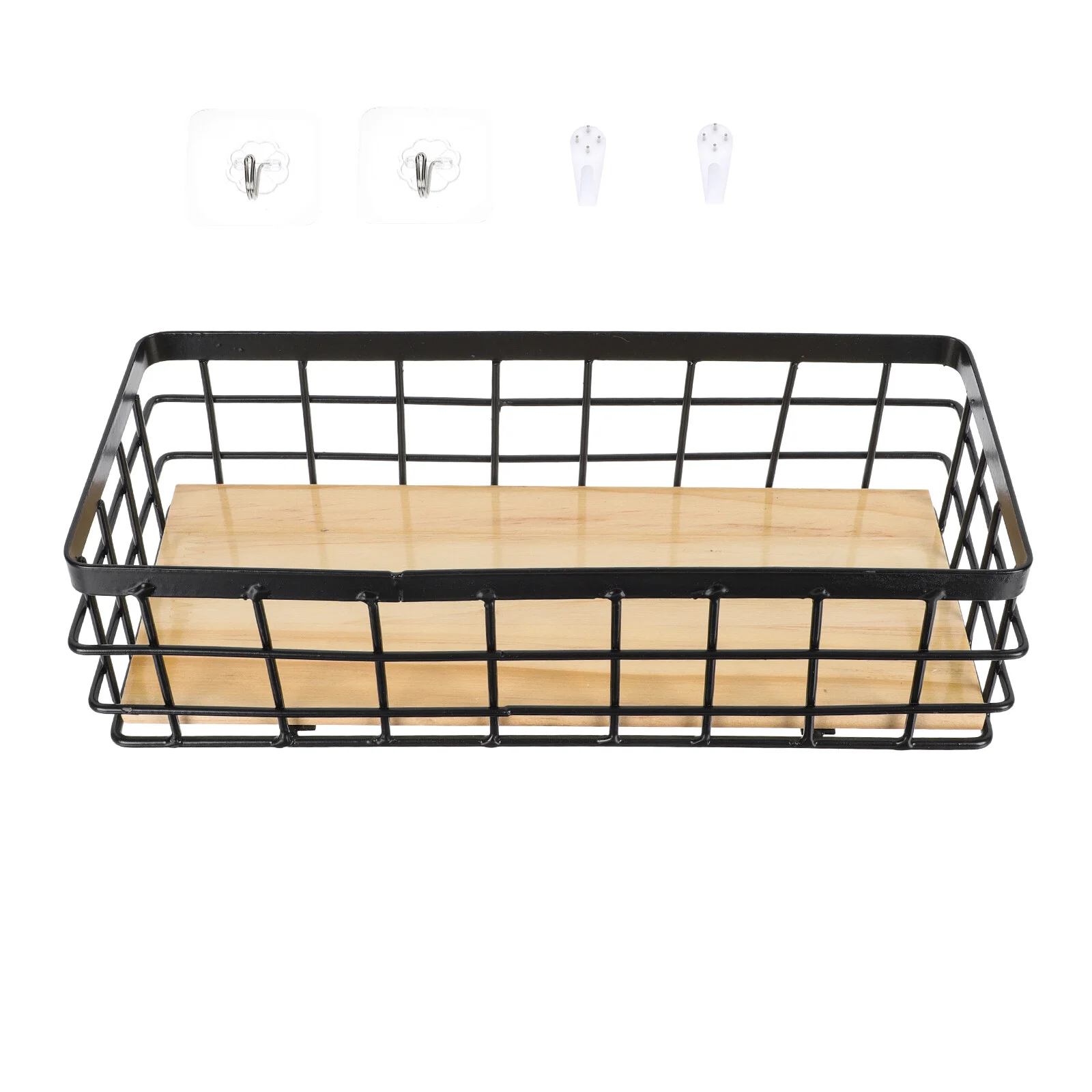 

Metal Wires Organizing Basket Wall-mounted Storage Rack Table Sundries Container