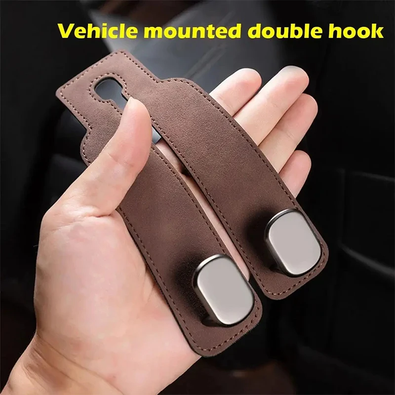 Universal Suede Car Hook Seat Hanger Hooks Back Bags Clothes Sundries Auto Accessories