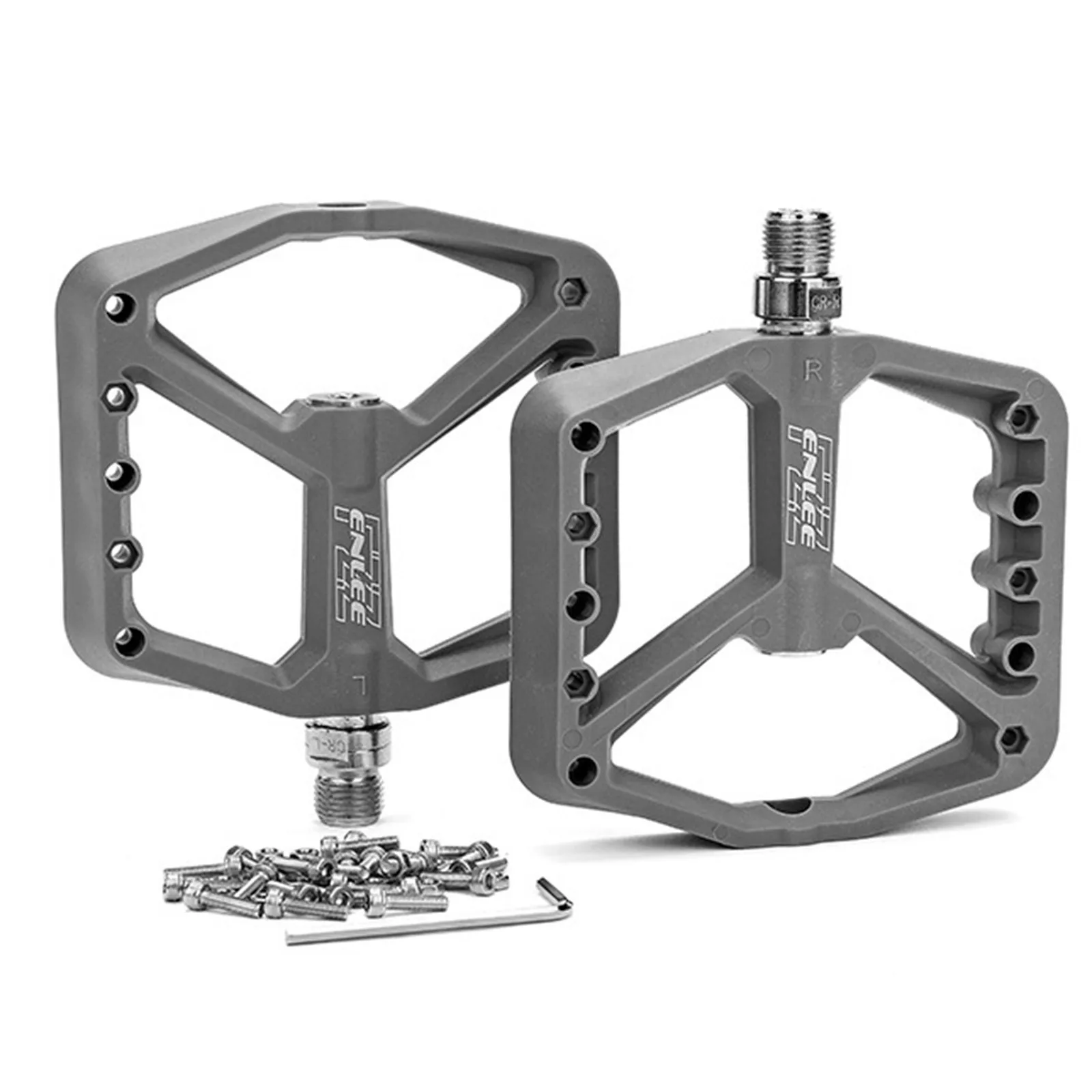 

Педали велосипедные с нейлоновой блокировкой, Нескользящие широкие, вал 14 мм