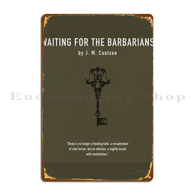 Металлический плакат с надписью «ждём варваров»