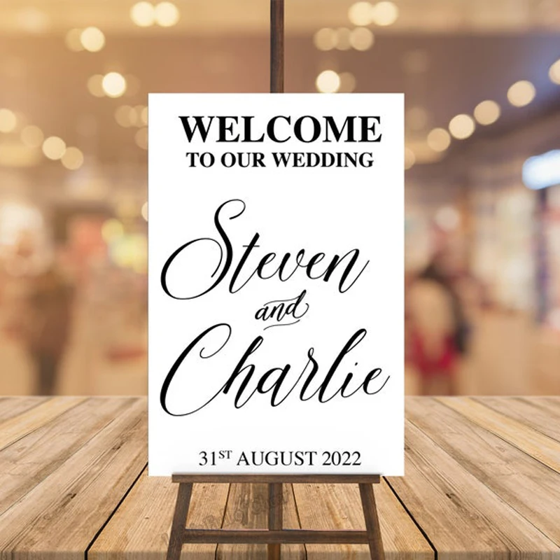 

Wedding Mirror Vinyl Sticker Personalized Wedding Panel Sign Decal Custom Name Date Wedding Party Decor Mural