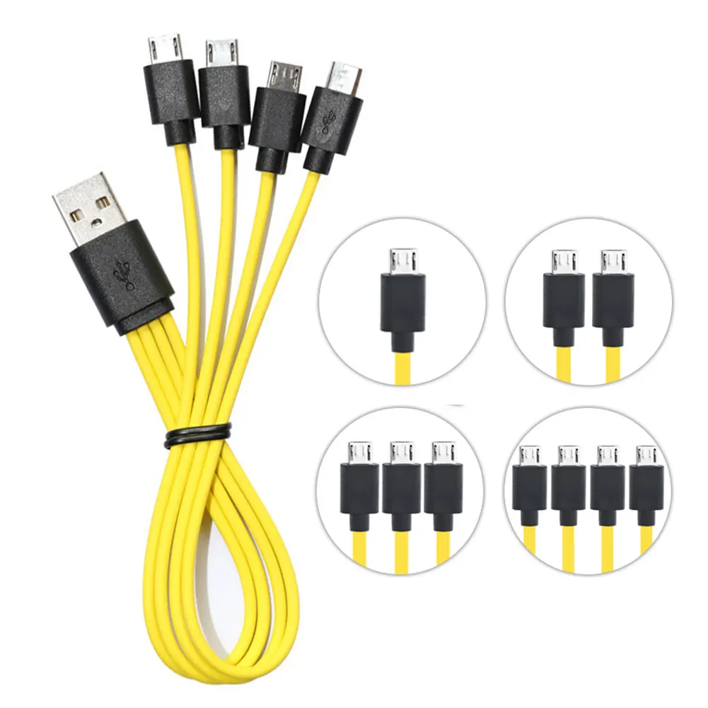 

10 шт./лот, зарядный кабель с несколькими микро-USB, 1/2/3/4 в 1, USB 2,0 A «папа»-4 микро-USB «папа», Кабель Micro-USB для Samsung, Android, HTC
