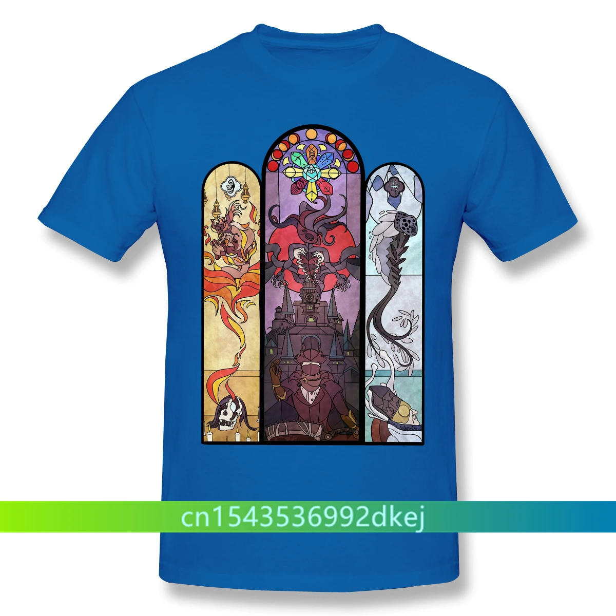 Мужская черная футболка Bloodborne Dark Souls Horrible Games Yharnam витражи из чистого хлопка