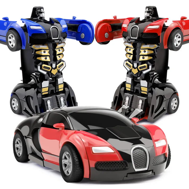 

One-key Deformation Car Toys Automatic Transform Robot Plastic Model Car Funny Diecasts Toy Boys Amazing Gifts Kid Toy