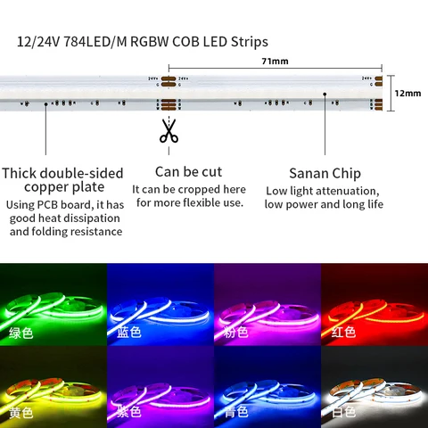 teopek COB RGB CCT RGBW светодиодная лента 5м