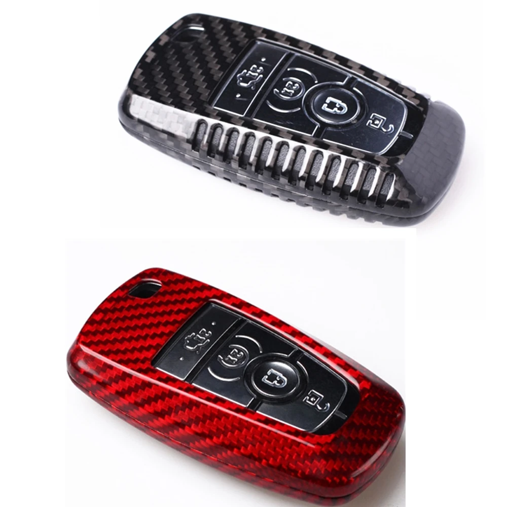 

Автомобильный смарт-Брелок дистанционного управления из настоящего углеродного волокна, брелок для автомобиля, чехол-накладка для Ford Explorer DISPATCH Mustang 2017-2020