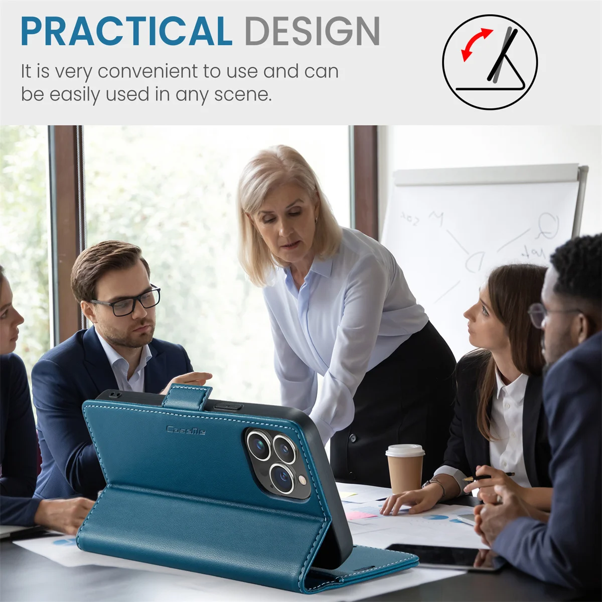 Роскошный кожаный чехол-кошелек CaseMe с блокировкой RFID для iPhone 15 Pro Max 6s 7G 8G XR XS 11 12 13