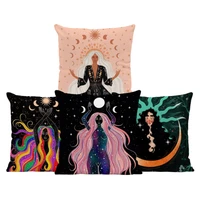 tarot witches pillow covers decorative 18x18 inches moon sun sofa bed pillowcase 40x40 cm office chairs room aesthetics bedroom