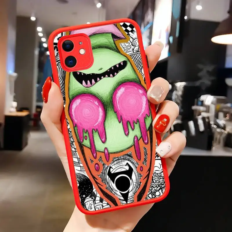 I-InvaderS Z-zimS Phone Case for iPhone 14 11 12 13 Mini Pro Max 8 7 Plus X XR XS MAX Translucent Matte Cover