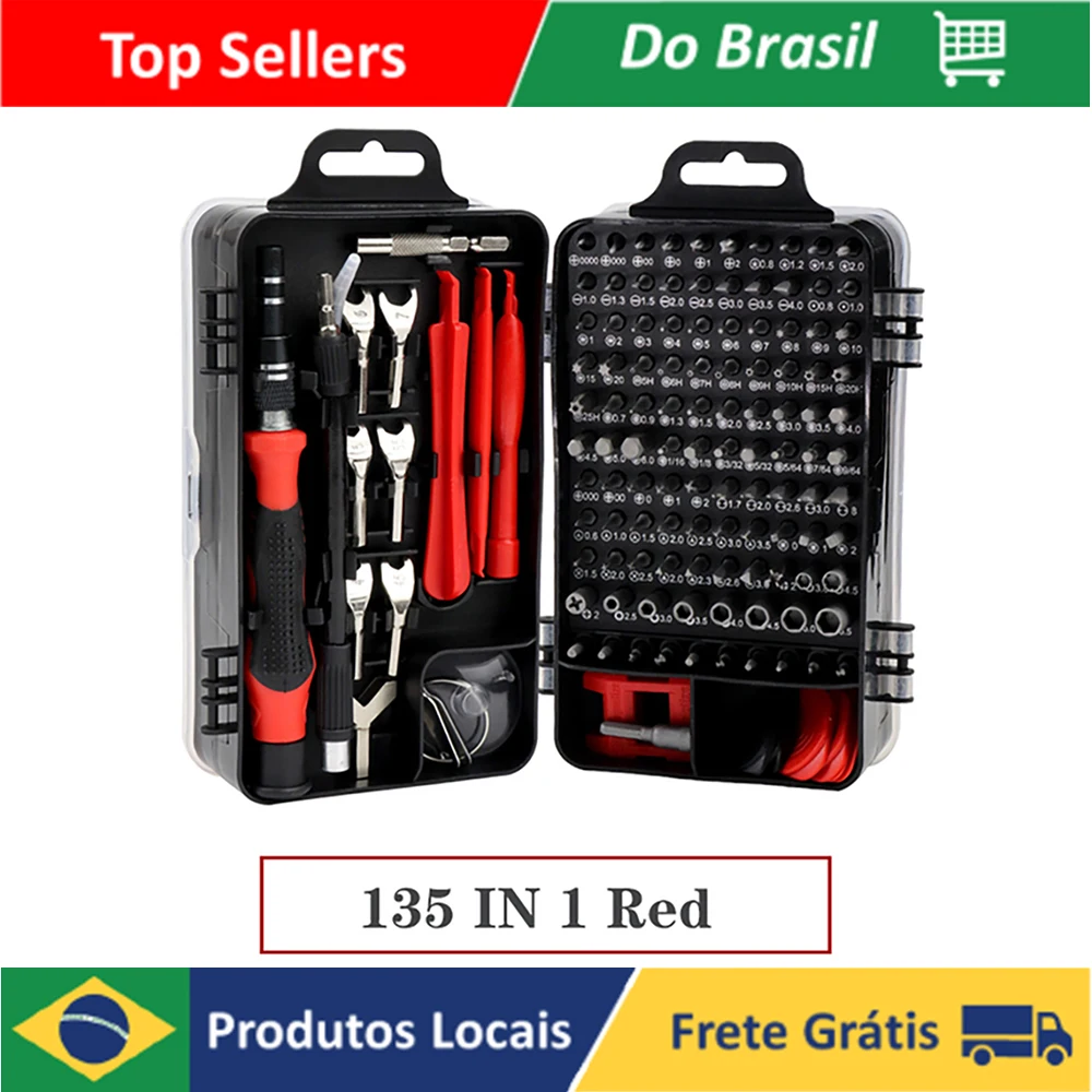 Kit chave de fenda Torx Multiuso De Precisão 135 em 1 Ferramentas Reparo Doméstico