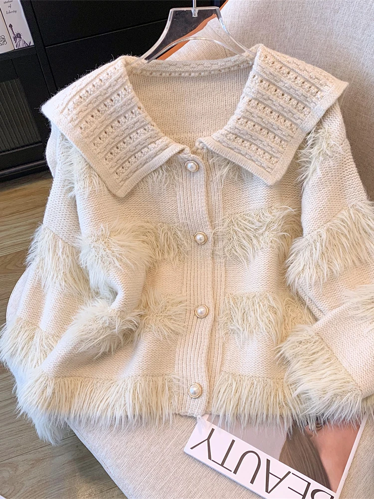Женский кардиган с кисточками роскошный свитер в стиле Харадзюку винтажный