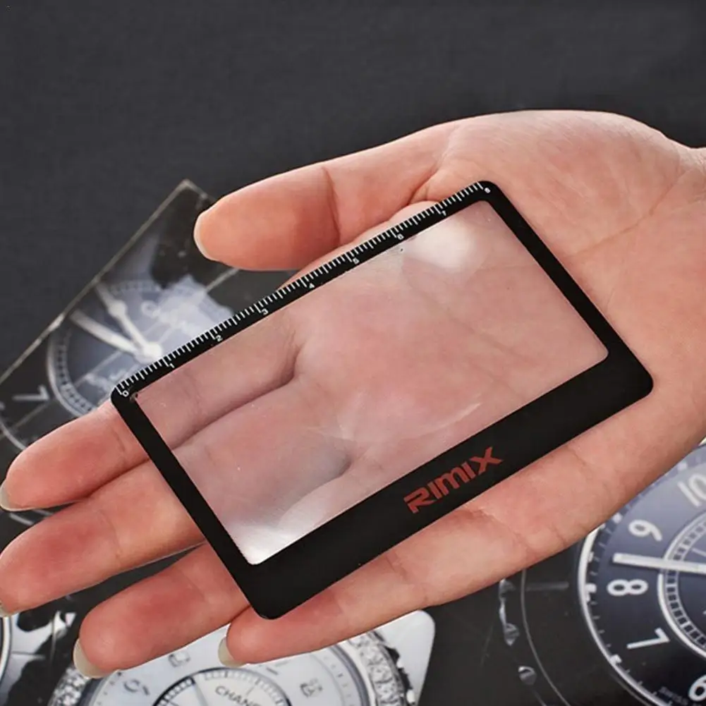 

Outdoor Portable Card Magnifying Glass Ultra-thin Outdoor Mirror Fire Tools Reading Glass Magnifying Pocket A3m6