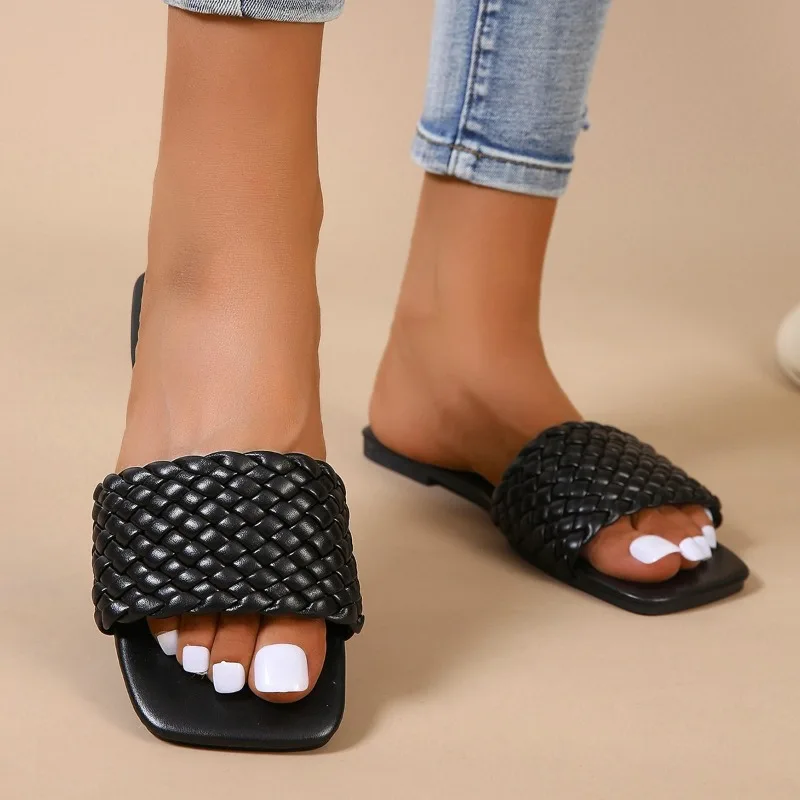 2024 Фирменная женская обувь для улицы Женские Повседневные тапочки с оплеткой и