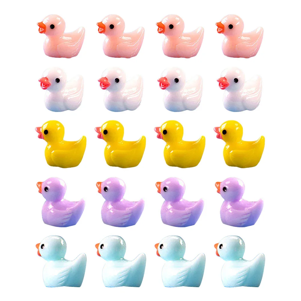 

50 Pcs Artificial Duck Bonsai Charm Resin Charms Decorating Plastic Models Miniature Desktop Cake Accessories Decorate