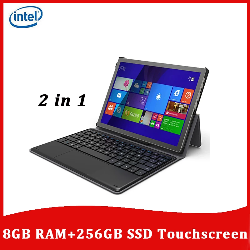 New 2-in-1 Laptop 10.5-inch IPS Fingerprint Touchscreen 8GB RAM 256GB SSD Intel Tablet Portable Ultraslom Notebook