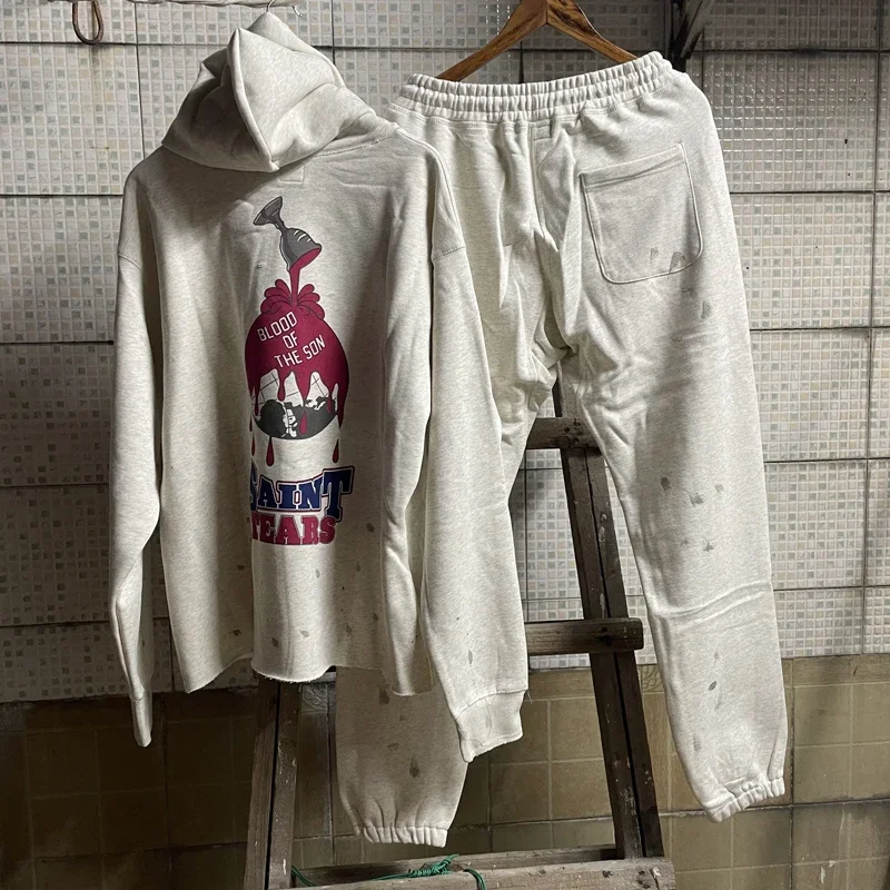 Японская толстовка с капюшоном в стиле High Street Saint винтажная хлопковая Харадзюку