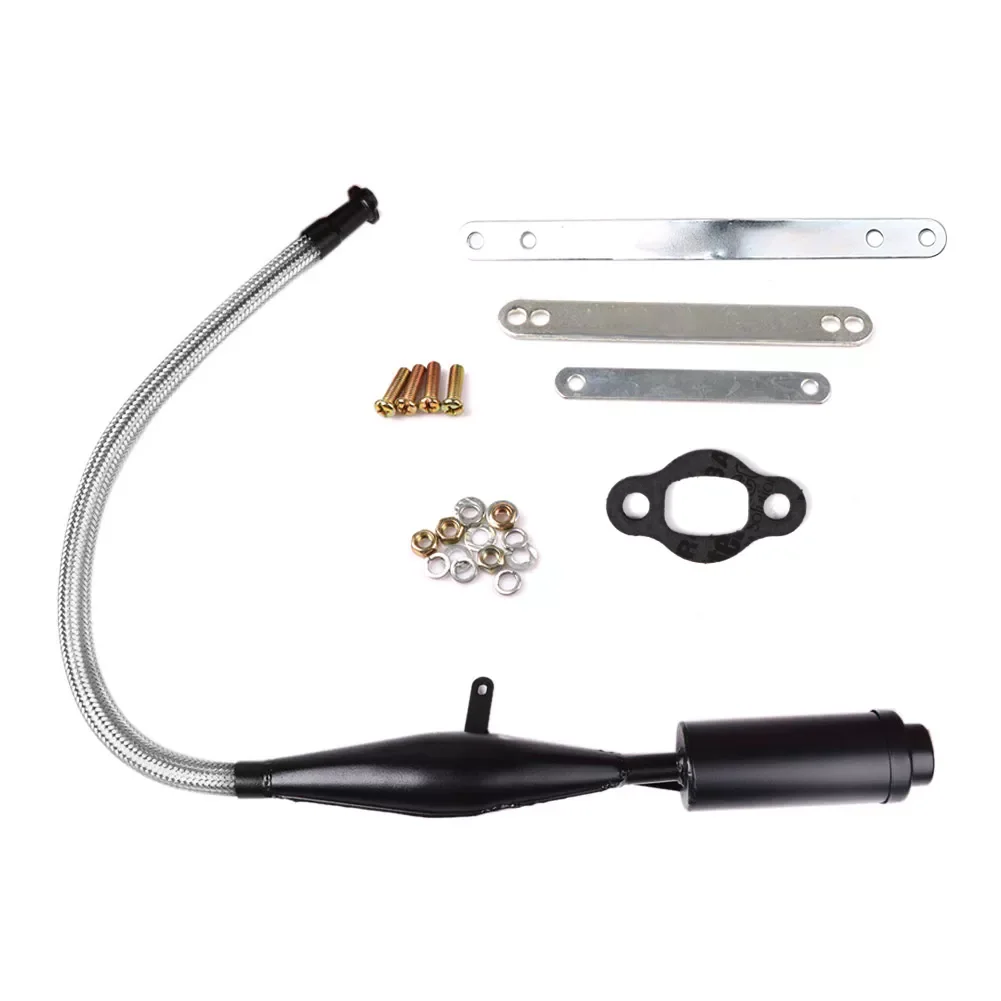 

Black Silver Viper Flexible Muffler Pipe For 80cc Bike Gas Engine Motor Parts
