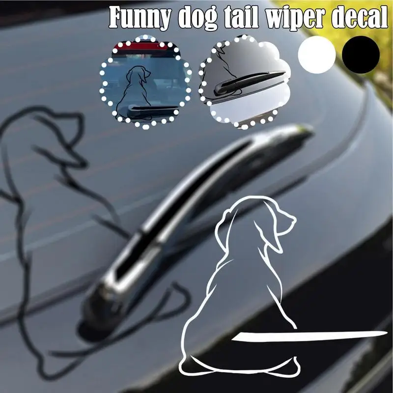 

Dog Wiper Sticker Windshield Decor Decals Moving Tail Car Window Stickers Bulldog Car Sticker Auto Car Styling Window Wiper
