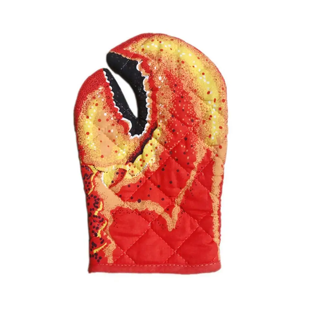

House Lobster Claw Oven Mitts Kitchen Gloves Grill BBQ Cotton Lining