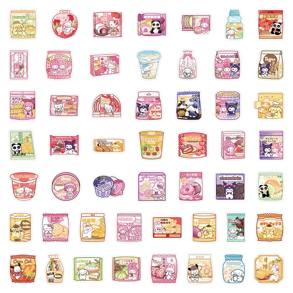10/30/50/100 шт. милые мультяшные наклейки Sanrio для закусок забавные креативные в стиле