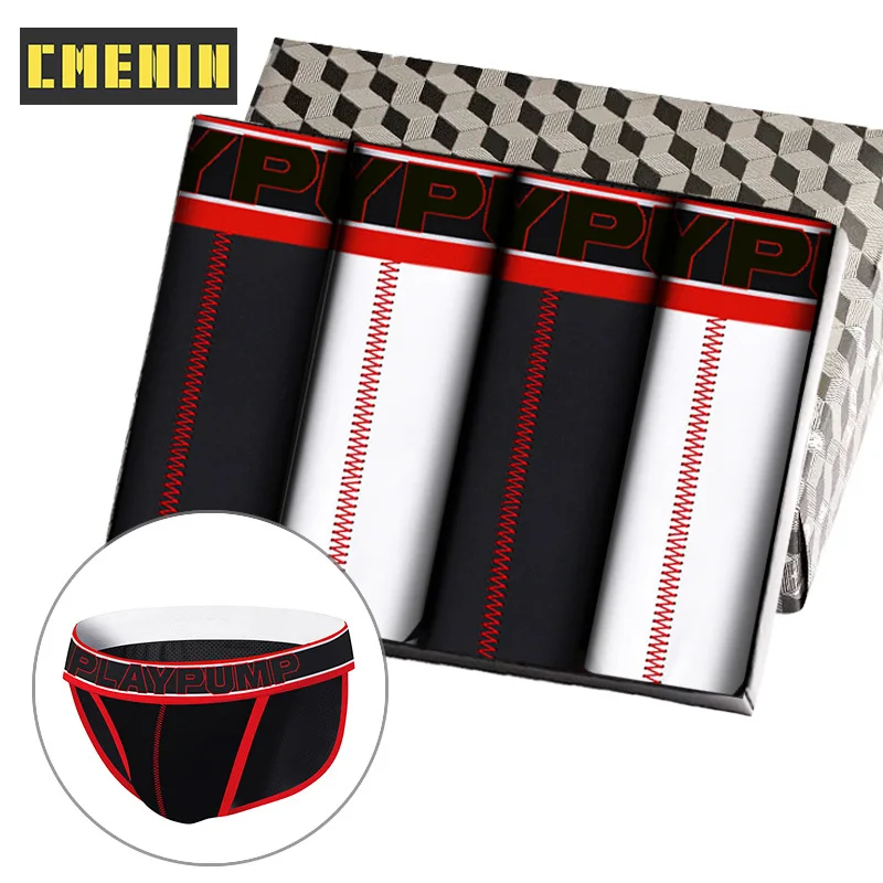 

Трусы PLAYPUMP мужские хлопковые, пикантное нижнее белье для подтяжки бедер, джоки, 4 шт.