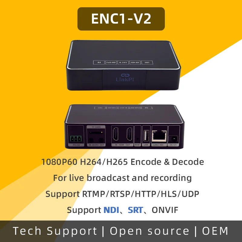 [ENC1V2] HDMI кодер-декодер 1080P NDI SRT RTMP RTSP Live stream IPCam |