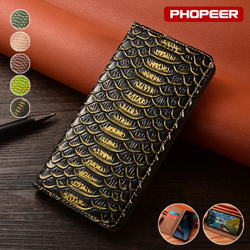 

Genuine leather Case For OPPO Realme 9 9i 10 10T 11 Pro Plus Cowhide Smartphone Magnetic Flip Luxury Boa Skin Cover Case